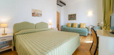The hotel offers accommodation in spacious rooms for up to 2 adults and 2 children.