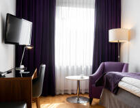 Hotelværelserne på Elite Stadshotellet Eskilstuna giver jer en komfortabel base under jeres ophold.