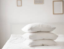 The hotel offers a pillow menu with a variety of pillows to help you get a good night's sleep.