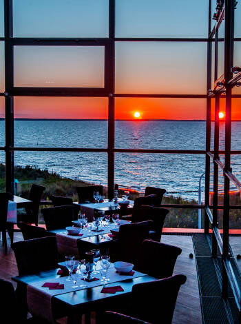 Savor seasonal dishes made with local ingredients in the on-site restaurant.