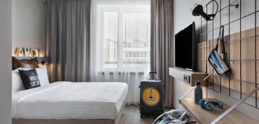 Stay in comfort in the hotel's Moxy Sleepy Queen rooms.