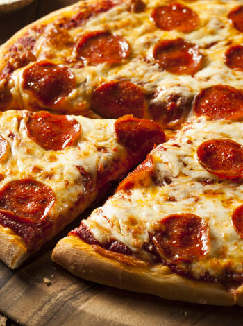 Hotellpaketet inkluderar en god pizza.