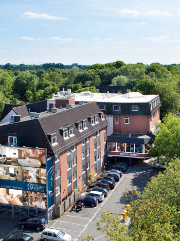 Das Stadthotel Munte liegt im Grünen und doch unweit des Zentrums.