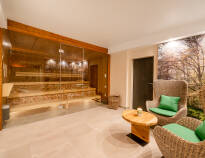 An 800 sqm spa area with various saunas and swimming pool awaits you.