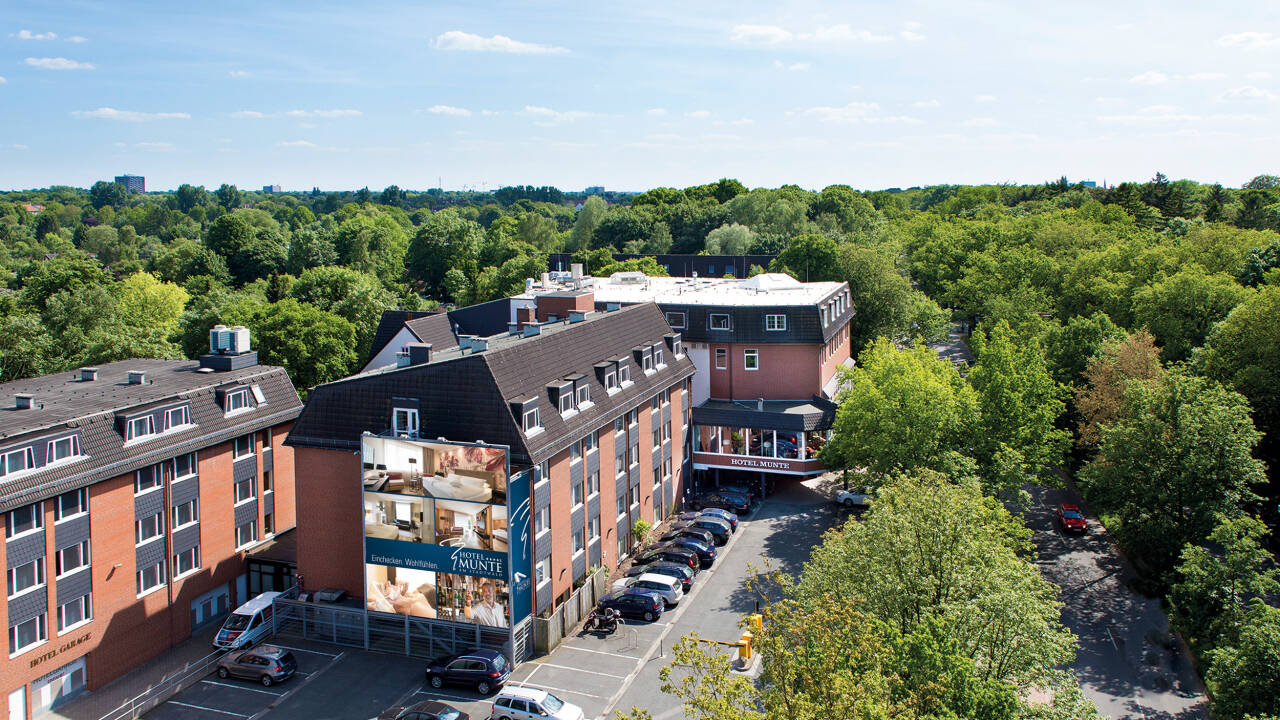 Das Stadthotel Munte liegt im Grünen und doch unweit des Zentrums.