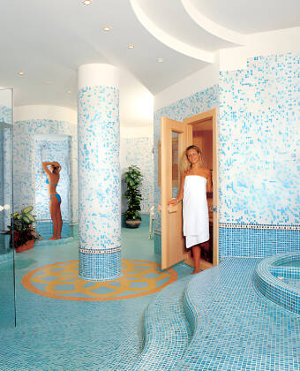 The hotel's wellness area offers an indoor pool, jacuzzi, sauna and solarium, as well as beauty treatments.