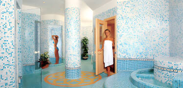 The hotel's wellness area offers an indoor pool, jacuzzi, sauna and solarium, as well as beauty treatments.